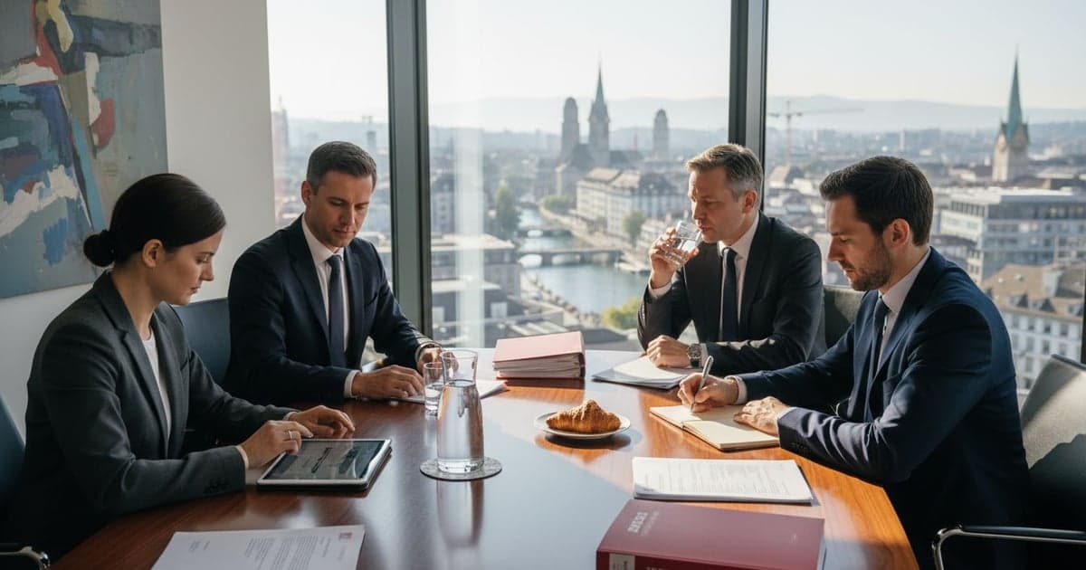 Board meeting in a Zurich company office