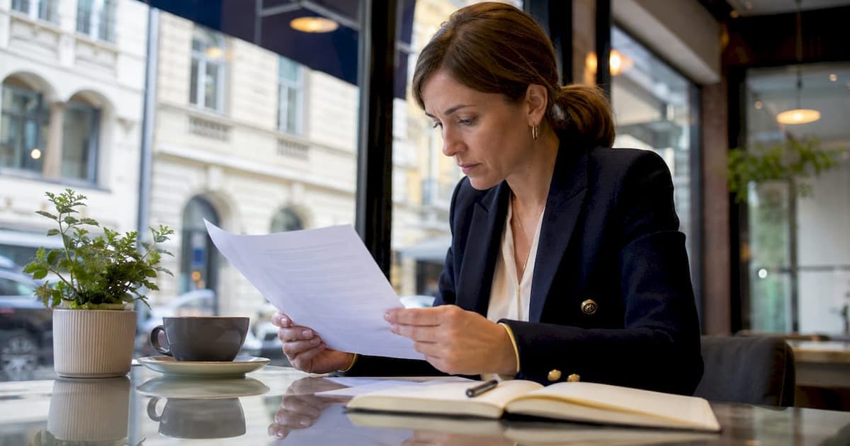 Corporate lawyer reviewing governance documents in Switzerland