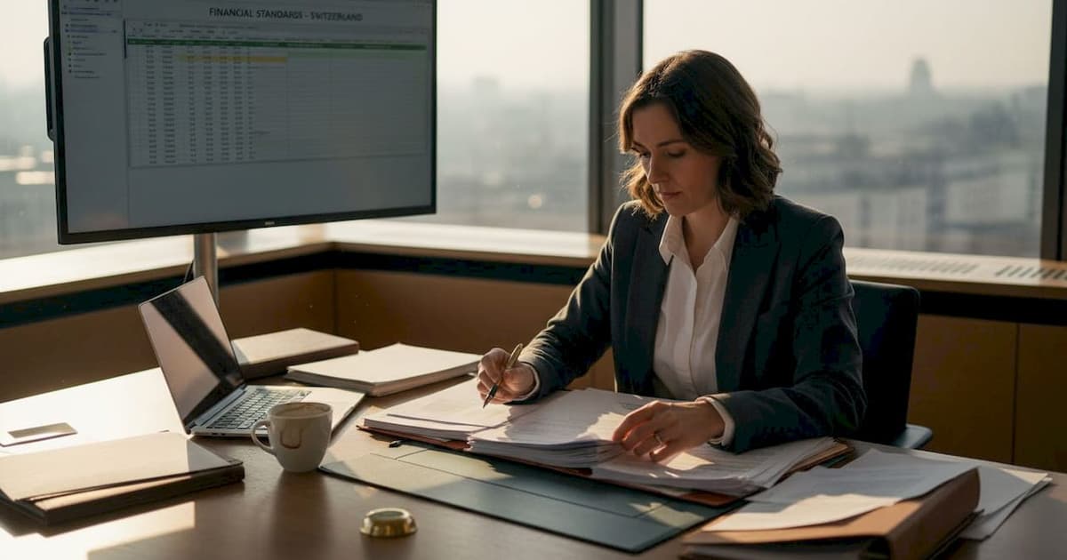 Entrepreneur organising Swiss financial statements