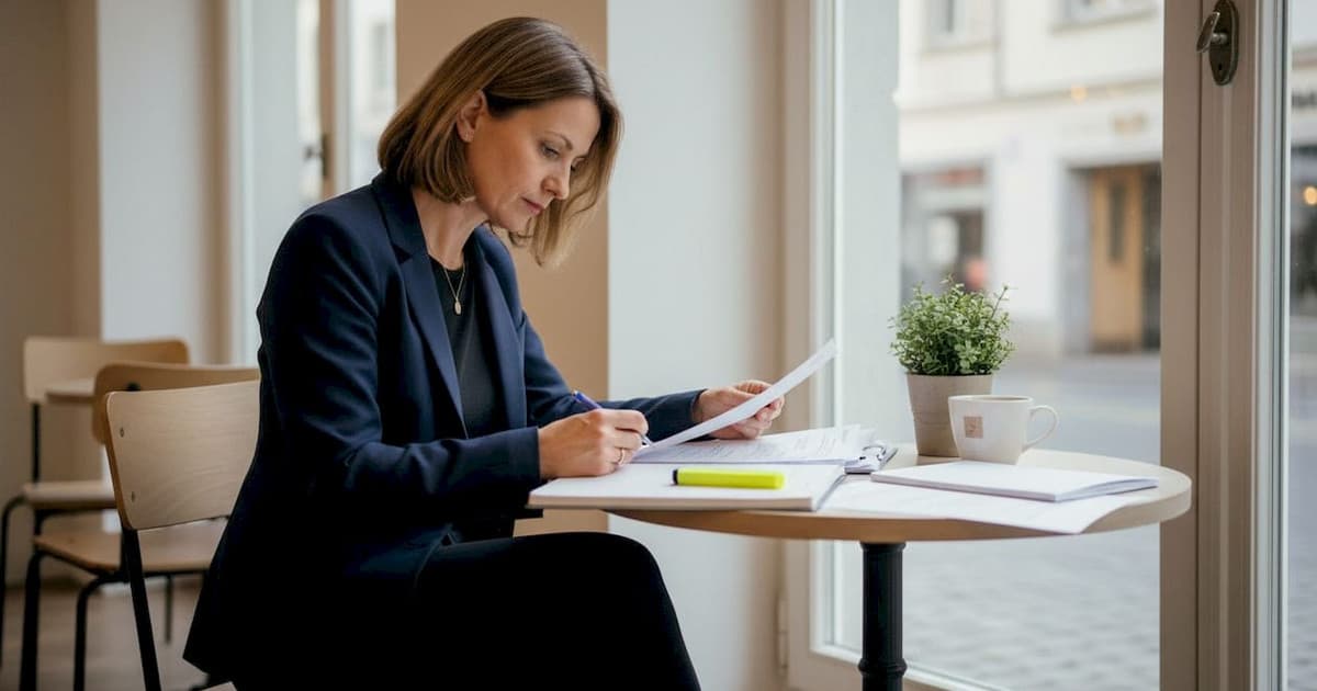 Professional reviewing corporate governance records
