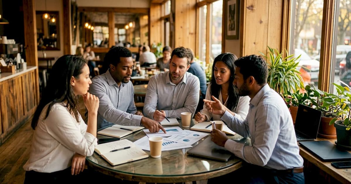 Business team reviewing corporate governance documents