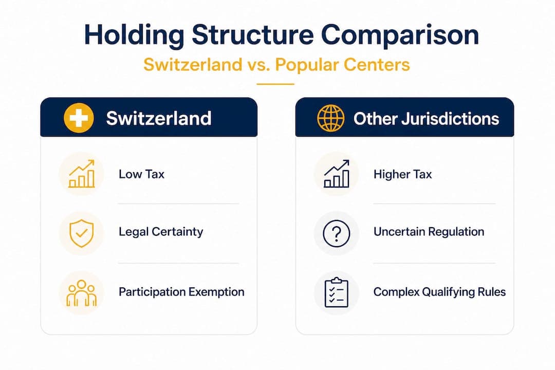 Infographic comparing holding structures by jurisdiction