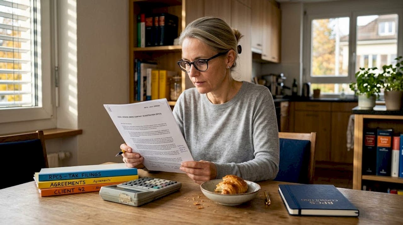 Swiss consultant reviewing tax documents