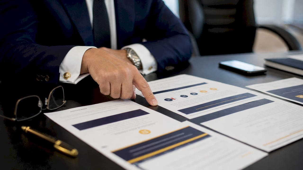 Lawyer reviewing international business legal documents