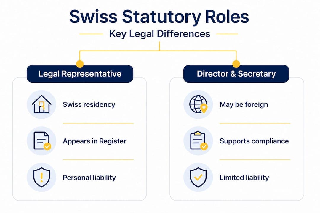 Infographic compares Swiss legal roles side by side