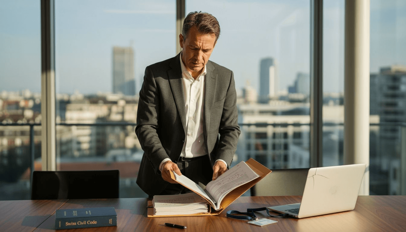 Director reviews Swiss legal corporate documents