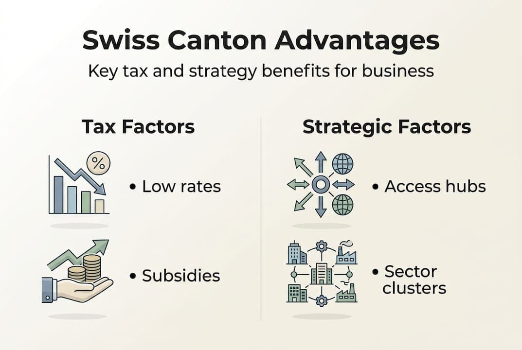 Infographic of Swiss canton tax and strategy benefits